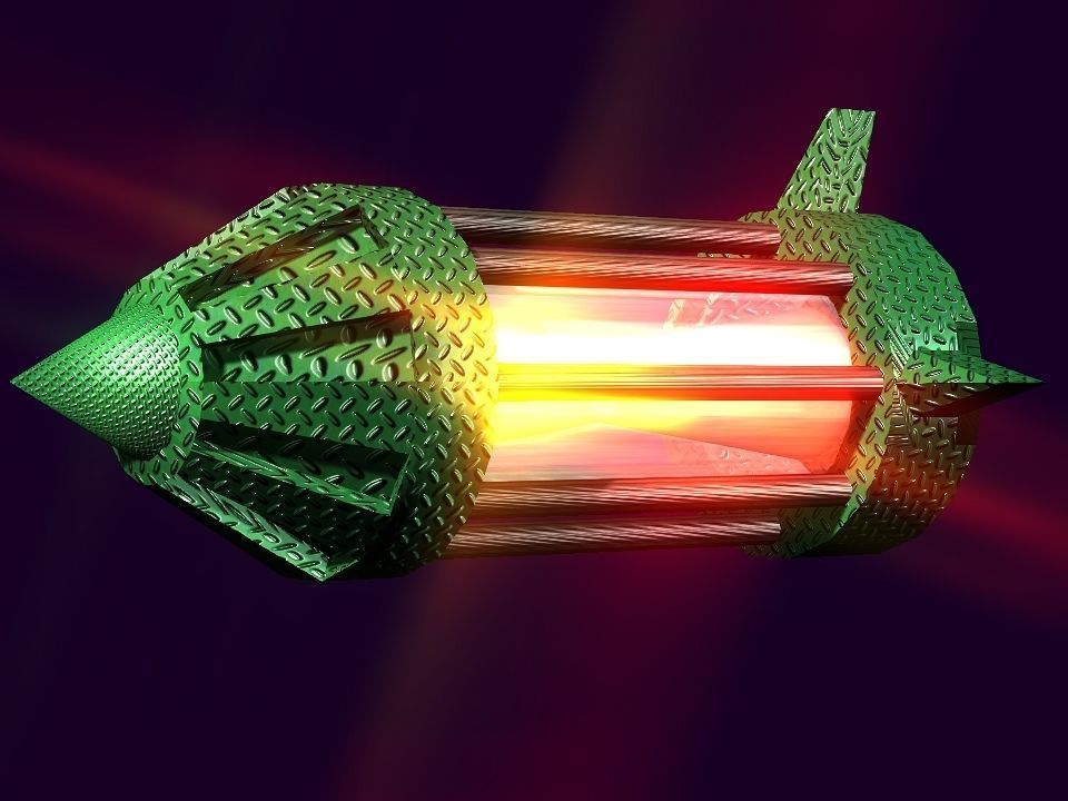Flame Engine Piped Spaceship Low-poly 3D model_28