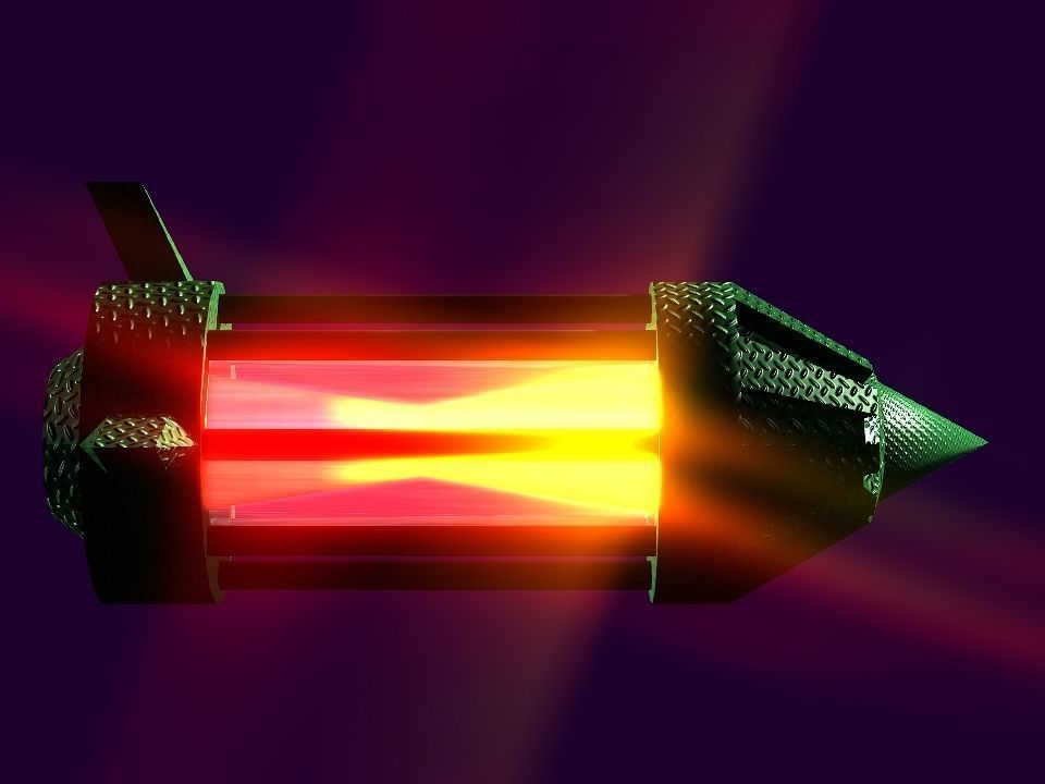 Flame Engine Piped Spaceship Low-poly 3D model_16
