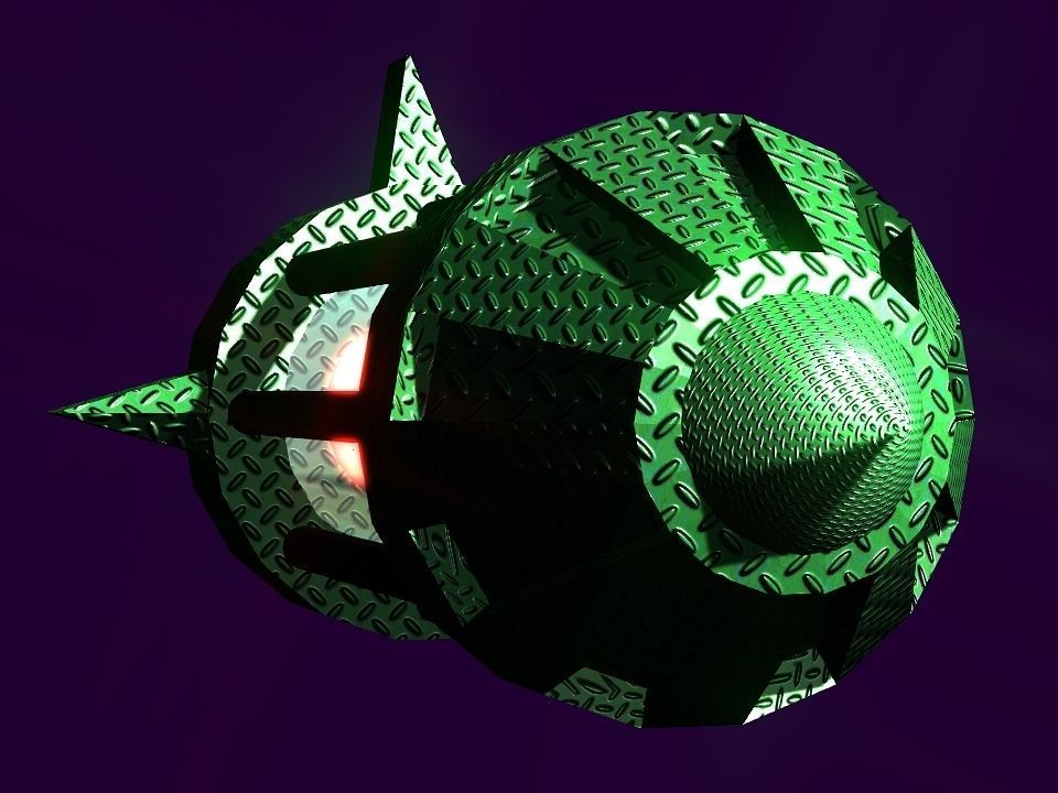 Flame Engine Piped Spaceship Low-poly 3D model_22