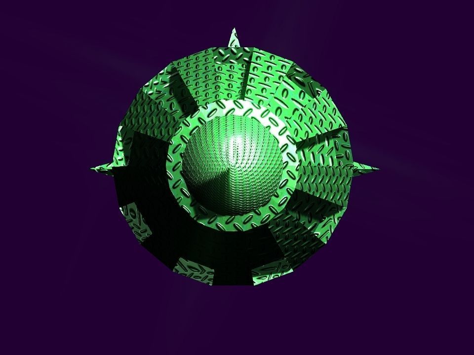 Flame Engine Piped Spaceship Low-poly 3D model_1