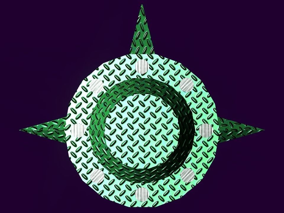 Flame Engine Piped Spaceship Low-poly 3D model_7