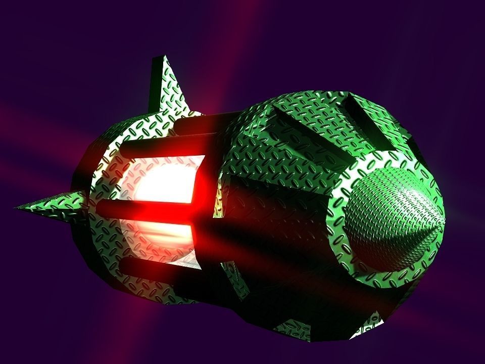Flame Engine Piped Spaceship Low-poly 3D model_21