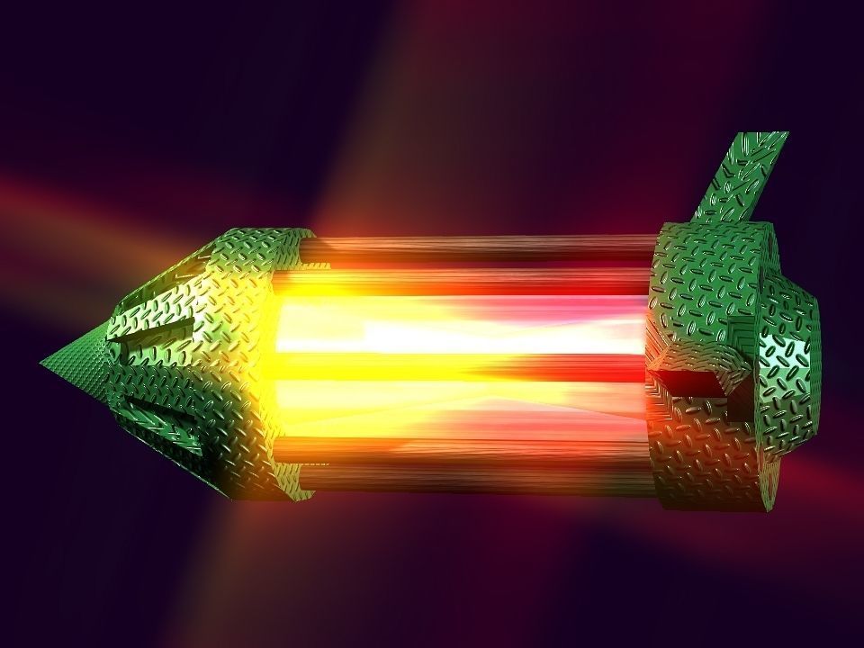 Flame Engine Piped Spaceship Low-poly 3D model_31