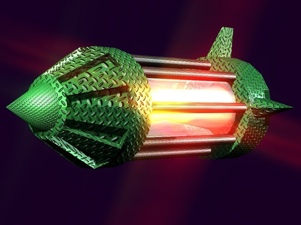 Flame Engine Piped Spaceship Low-poly 3D model_27