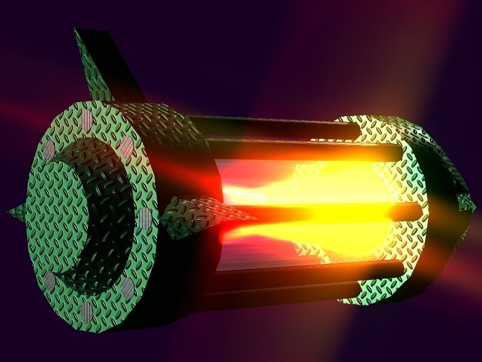 Flame Engine Piped Spaceship Low-poly 3D model_13