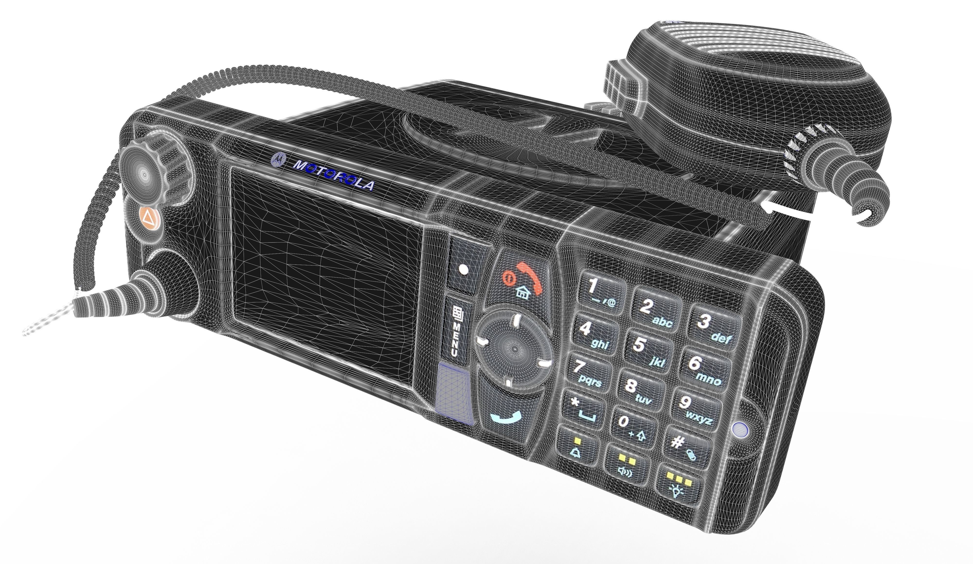 Radio Motorola MTM5400 Low-poly 3D model_5