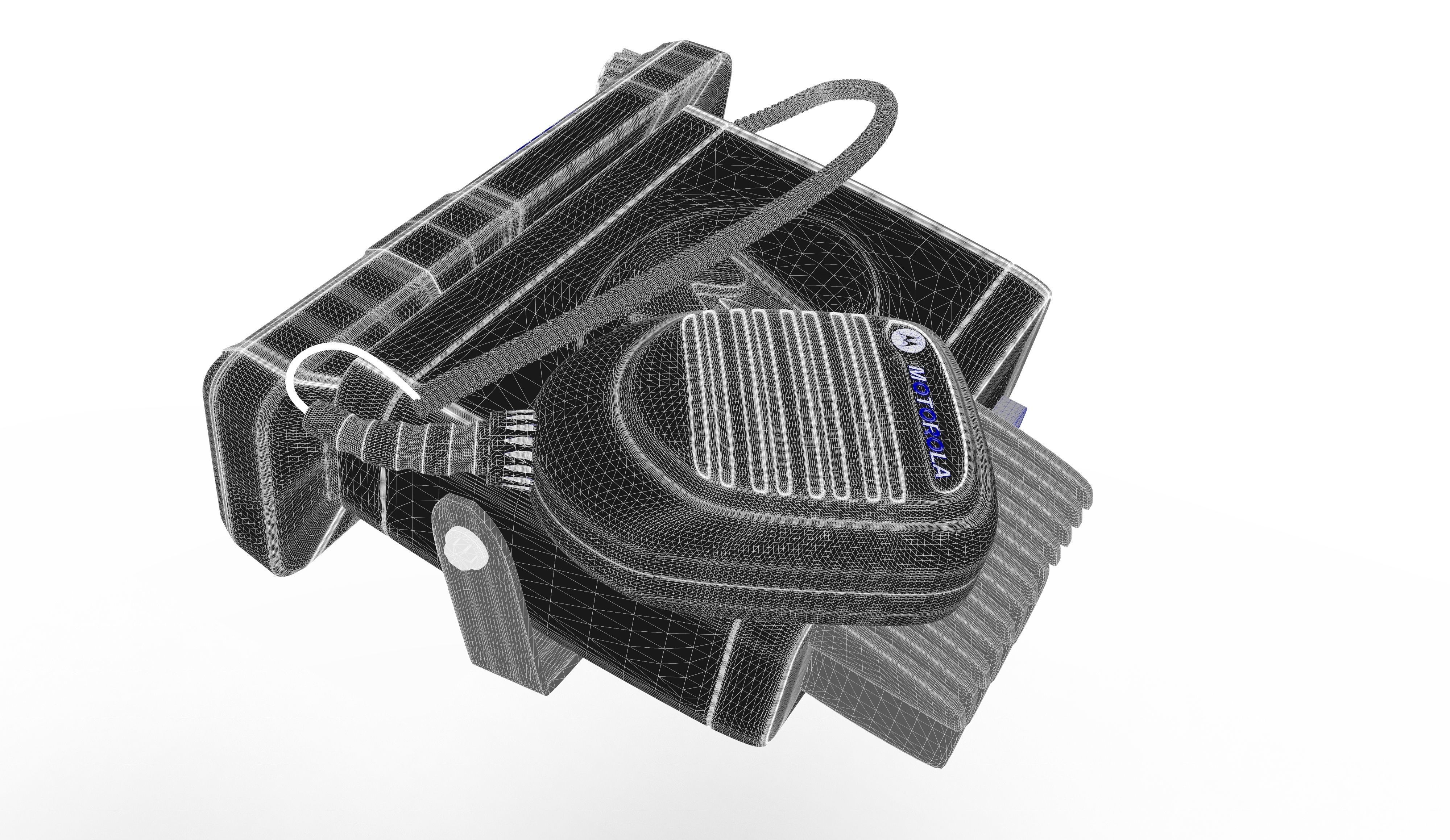 Radio Motorola MTM5400 Low-poly 3D model_6