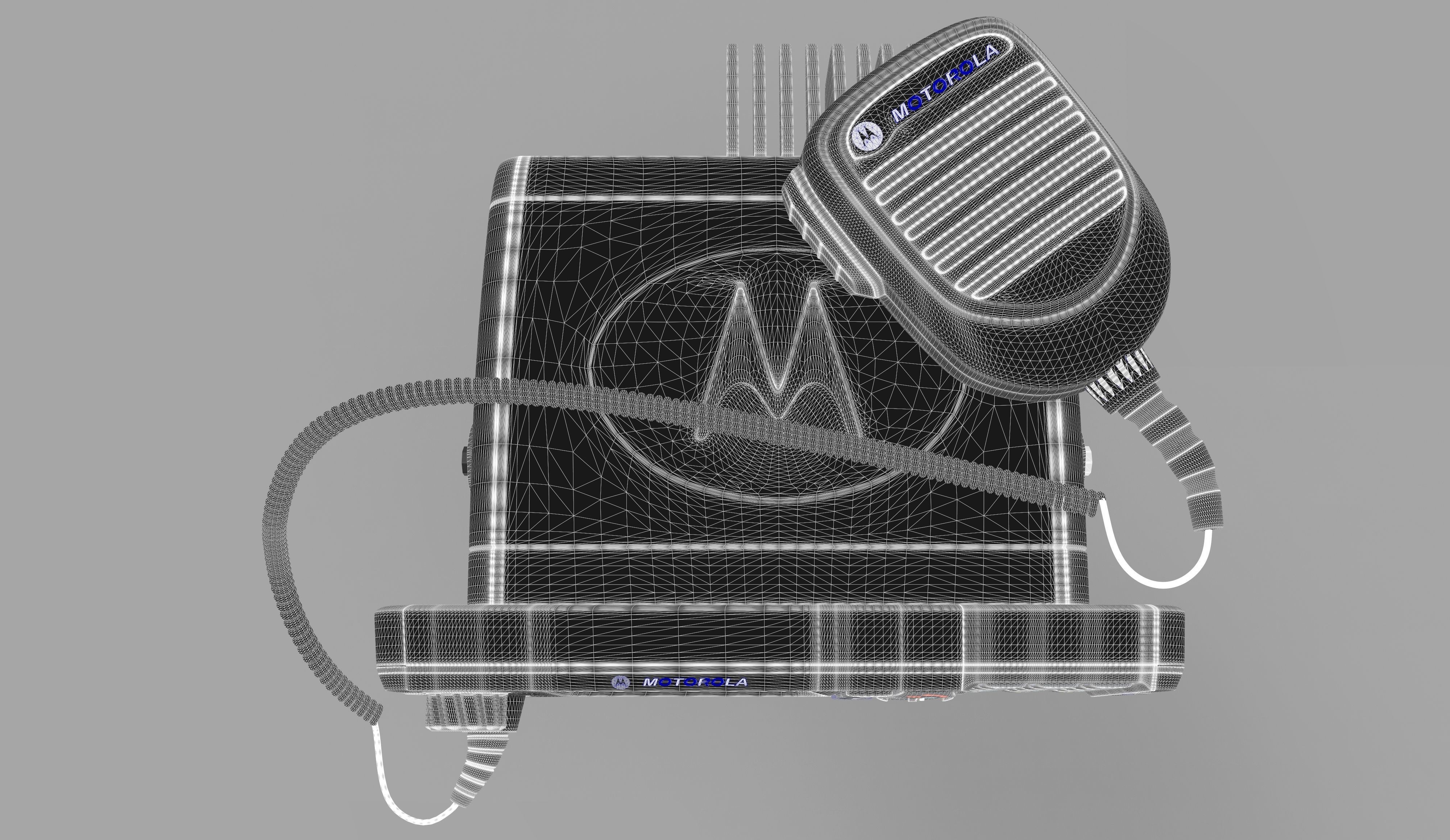 Radio Motorola MTM5400 Low-poly 3D model_7