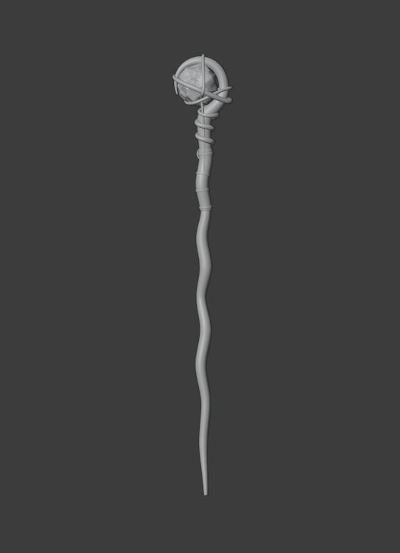 Legendary Magical Staff 3D model_2