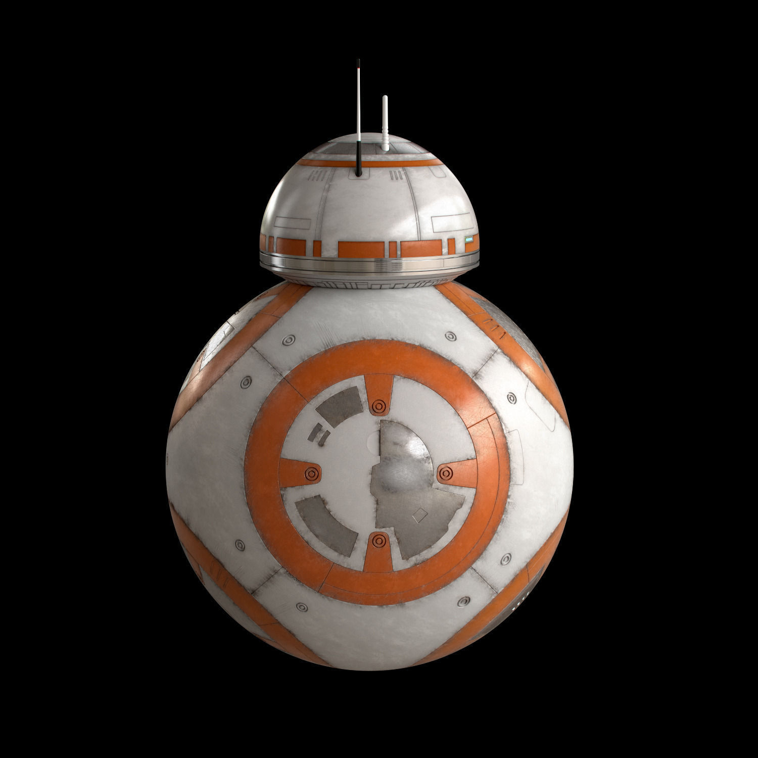 BB-8 Star Wars Droid Full Rigged 3D model_7