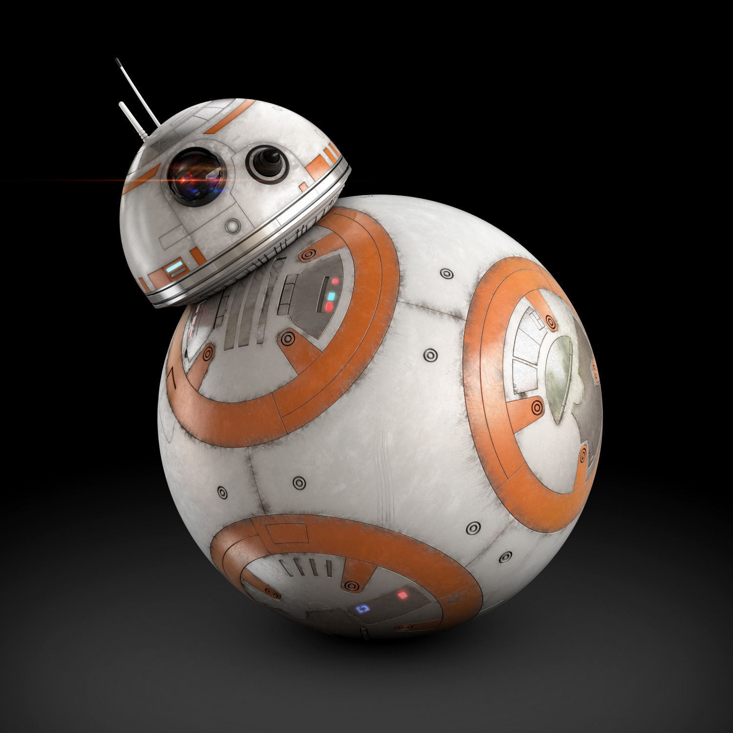 BB-8 Star Wars Droid Full Rigged 3D model_9