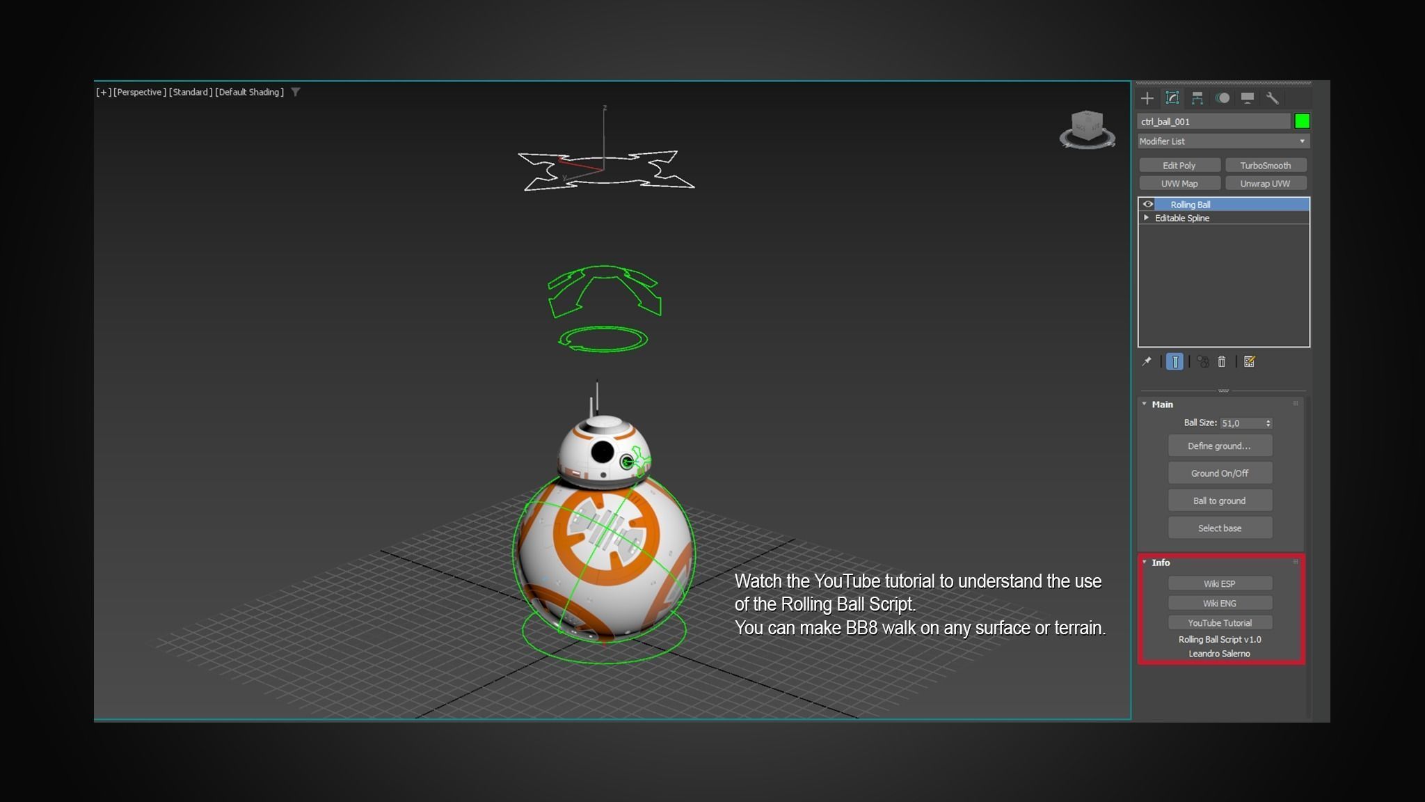 BB-8 Star Wars Droid Full Rigged 3D model_11