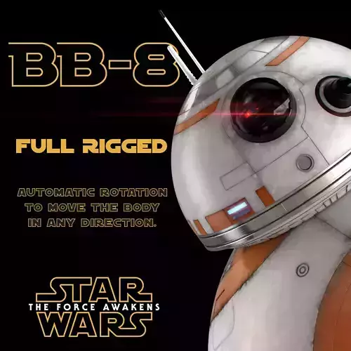 BB-8 Star Wars Droid Full Rigged 3D model