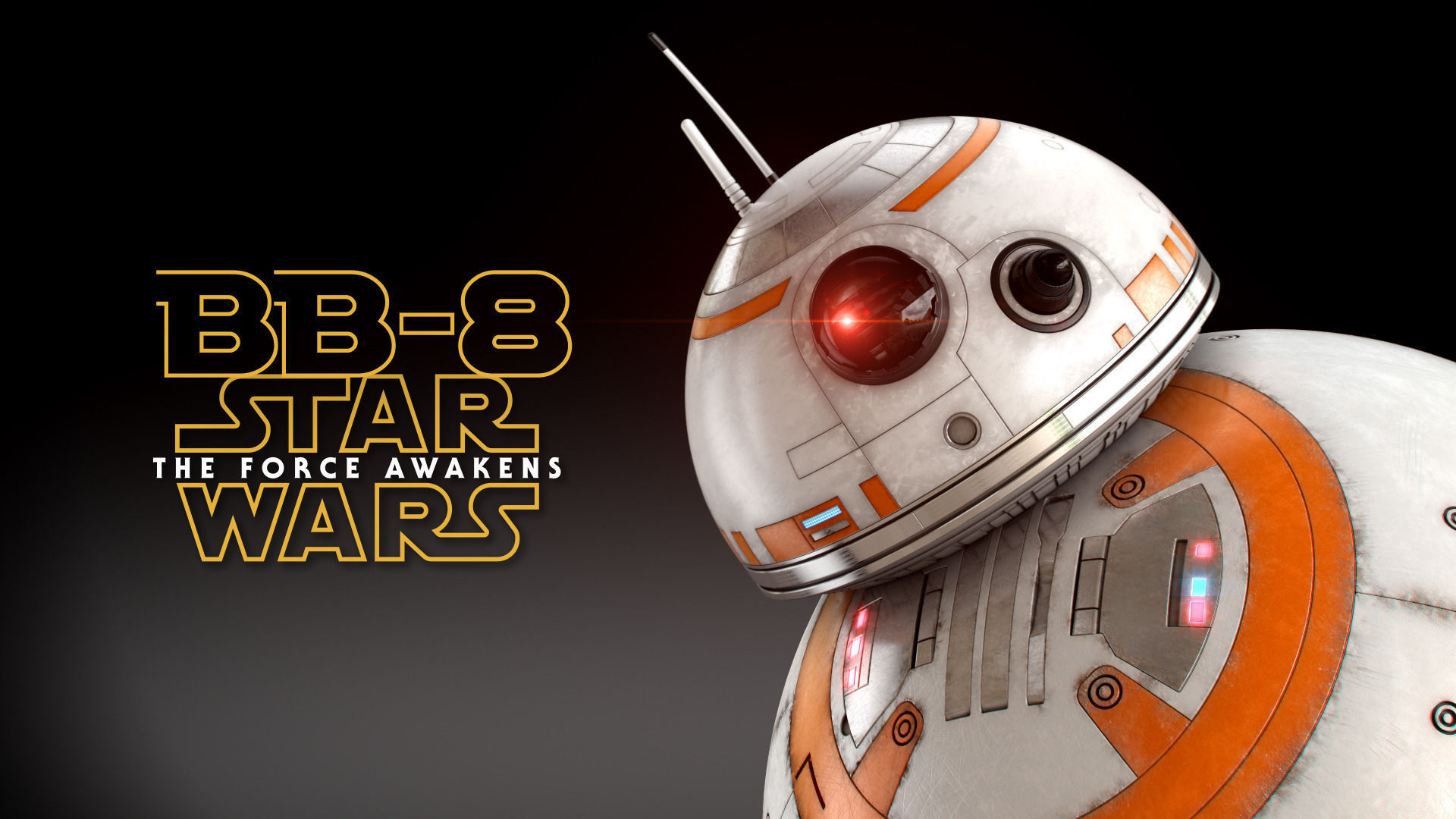 BB-8 Star Wars Droid Full Rigged 3D model_10