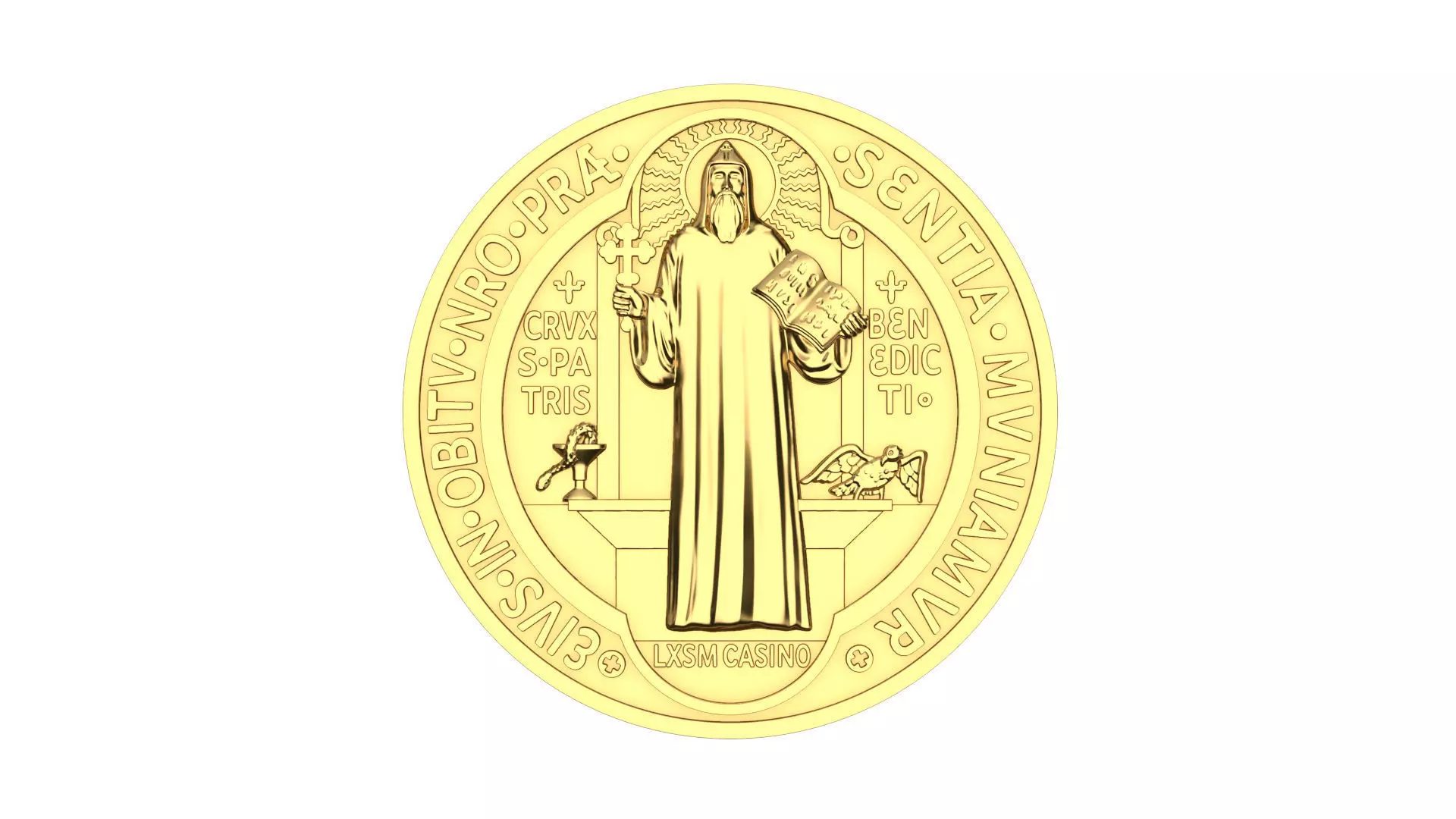 Saint Benedict Coin  3D print model_0