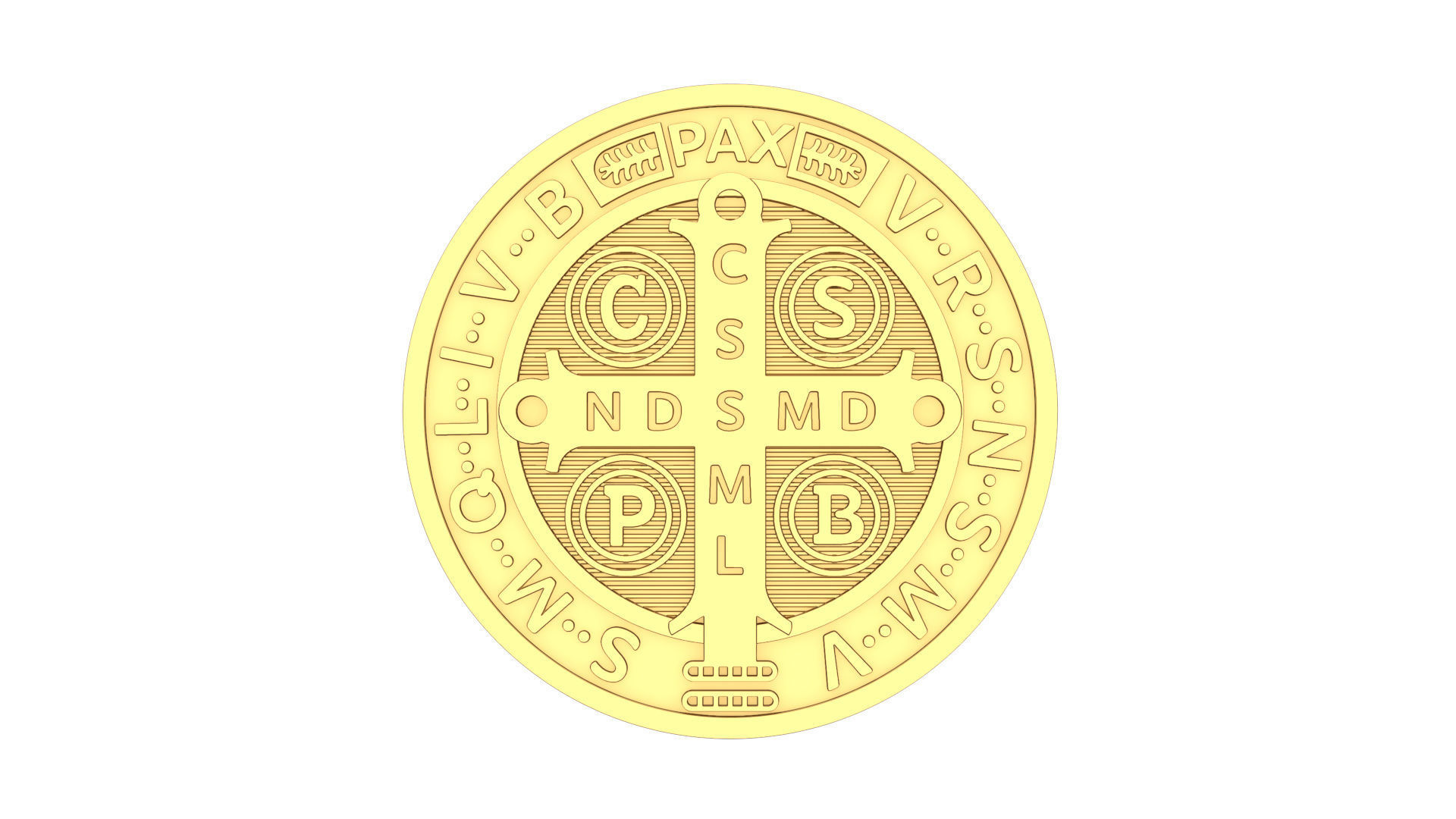 Saint Benedict Coin  3D print model_6