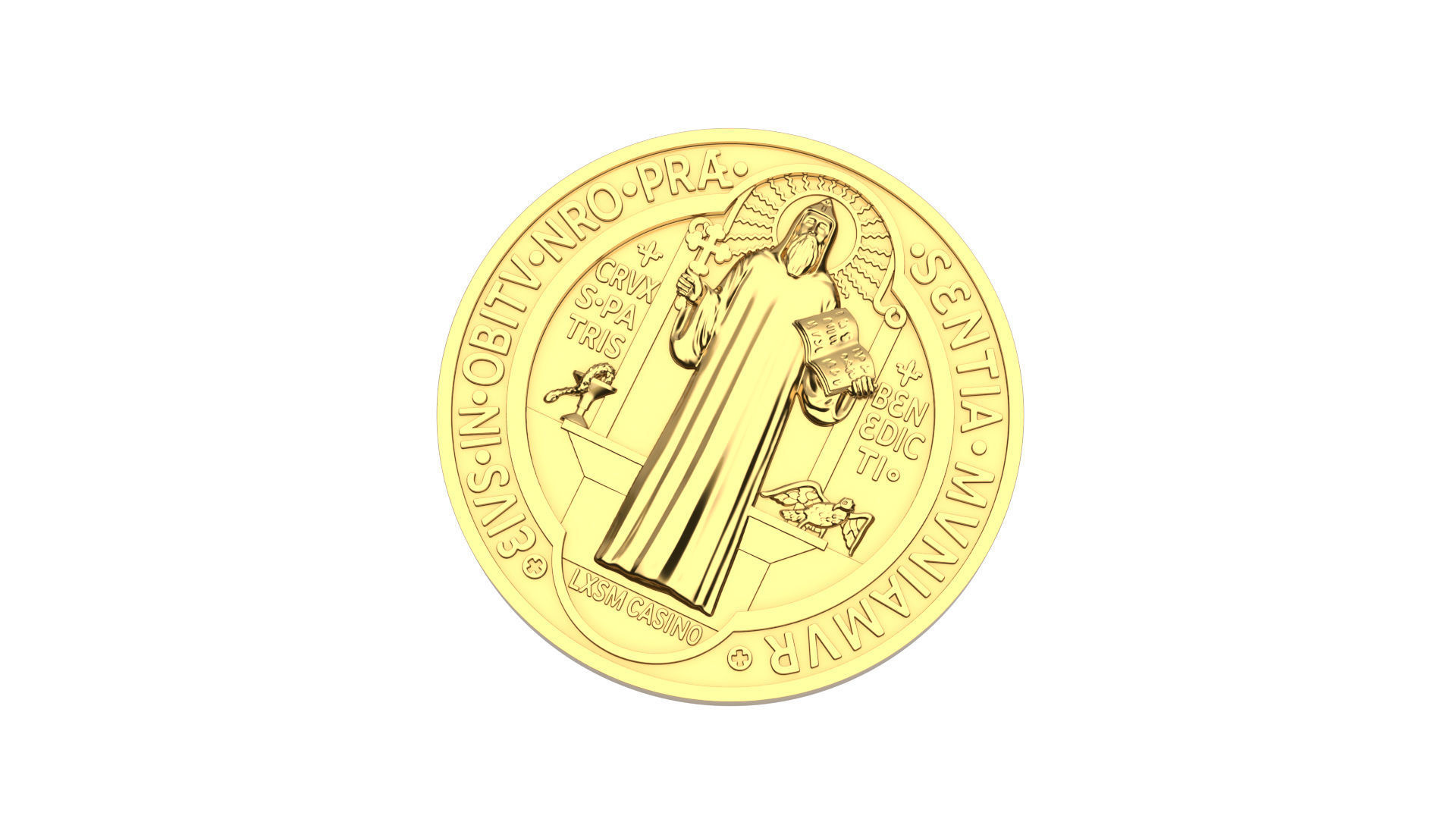 Saint Benedict Coin  3D print model_5