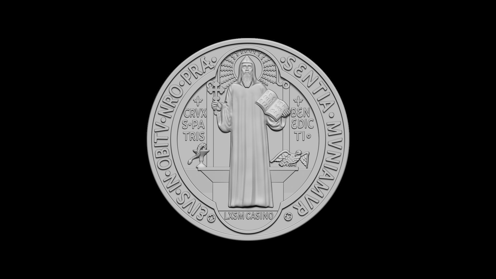 Saint Benedict Coin  3D print model_2