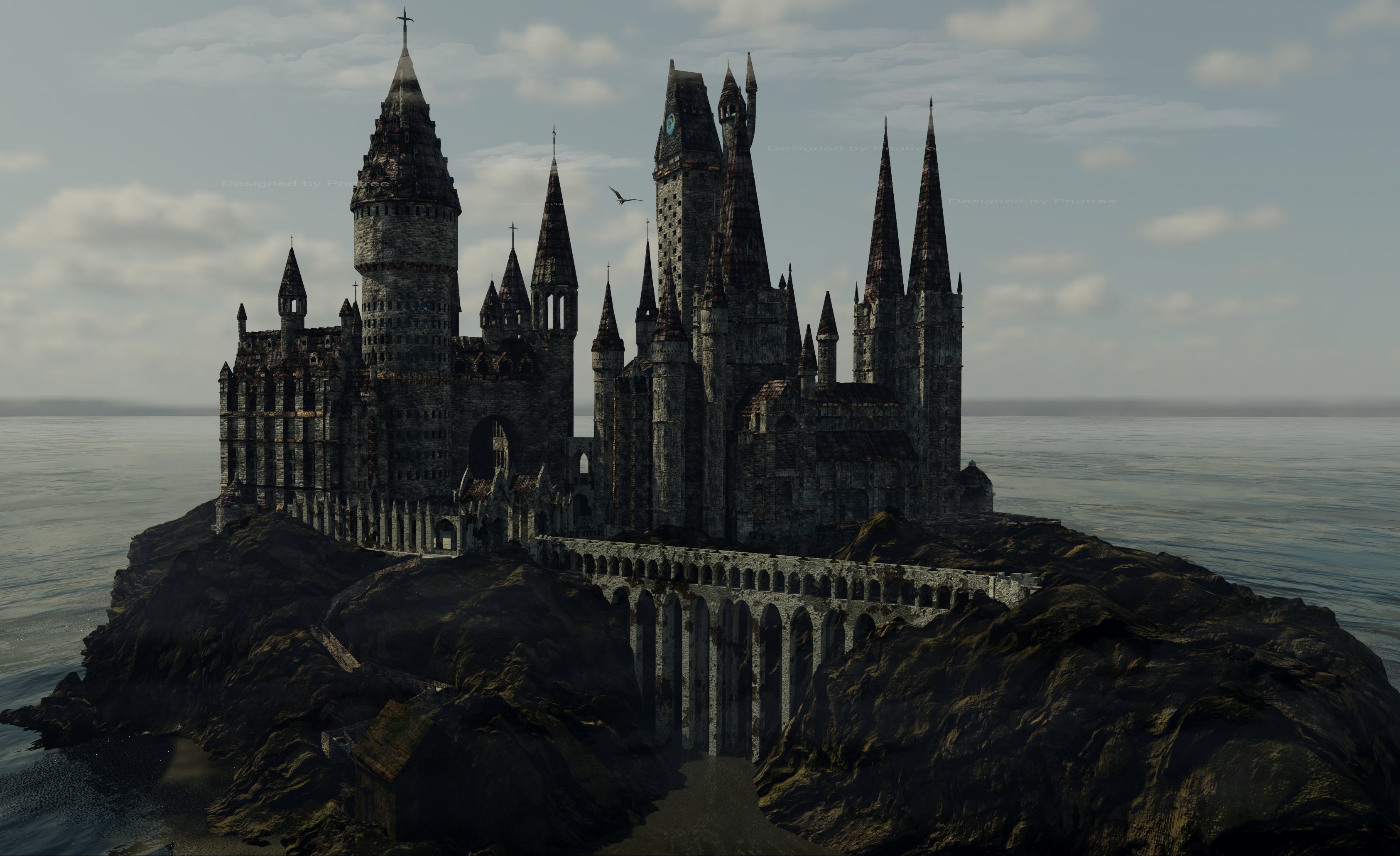 Hogwarts 3d Model Low-poly 3D model_3