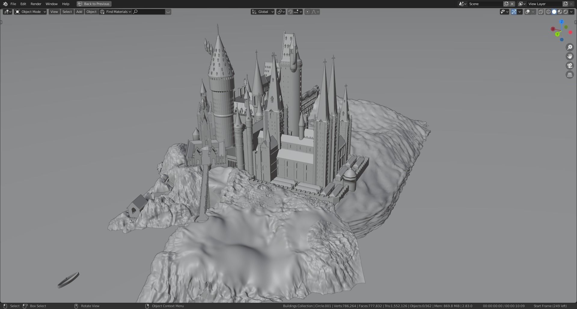 Hogwarts 3d Model Low-poly 3D model_11