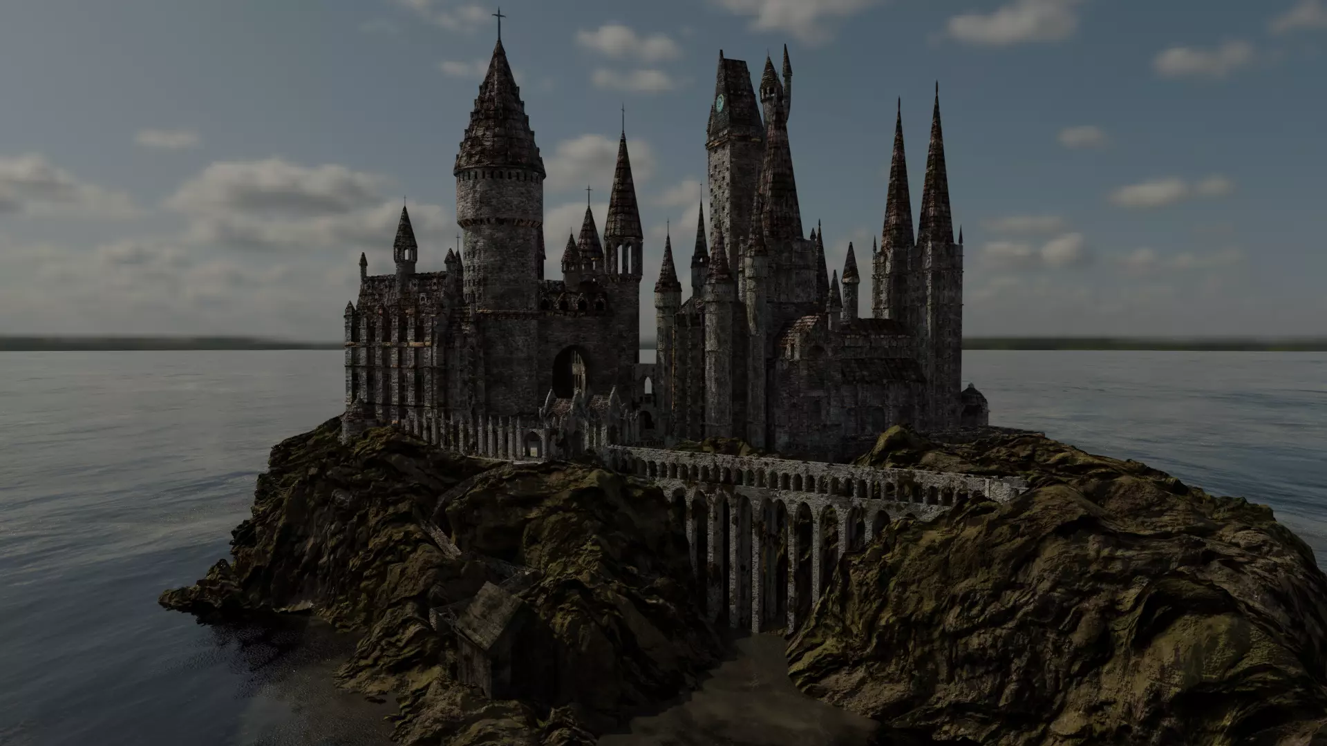 Hogwarts 3d Model Low-poly 3D model_0