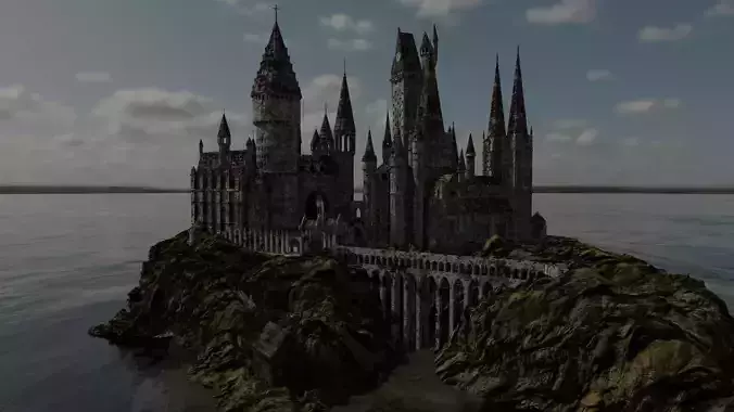 Hogwarts 3d Model Low-poly 3D model