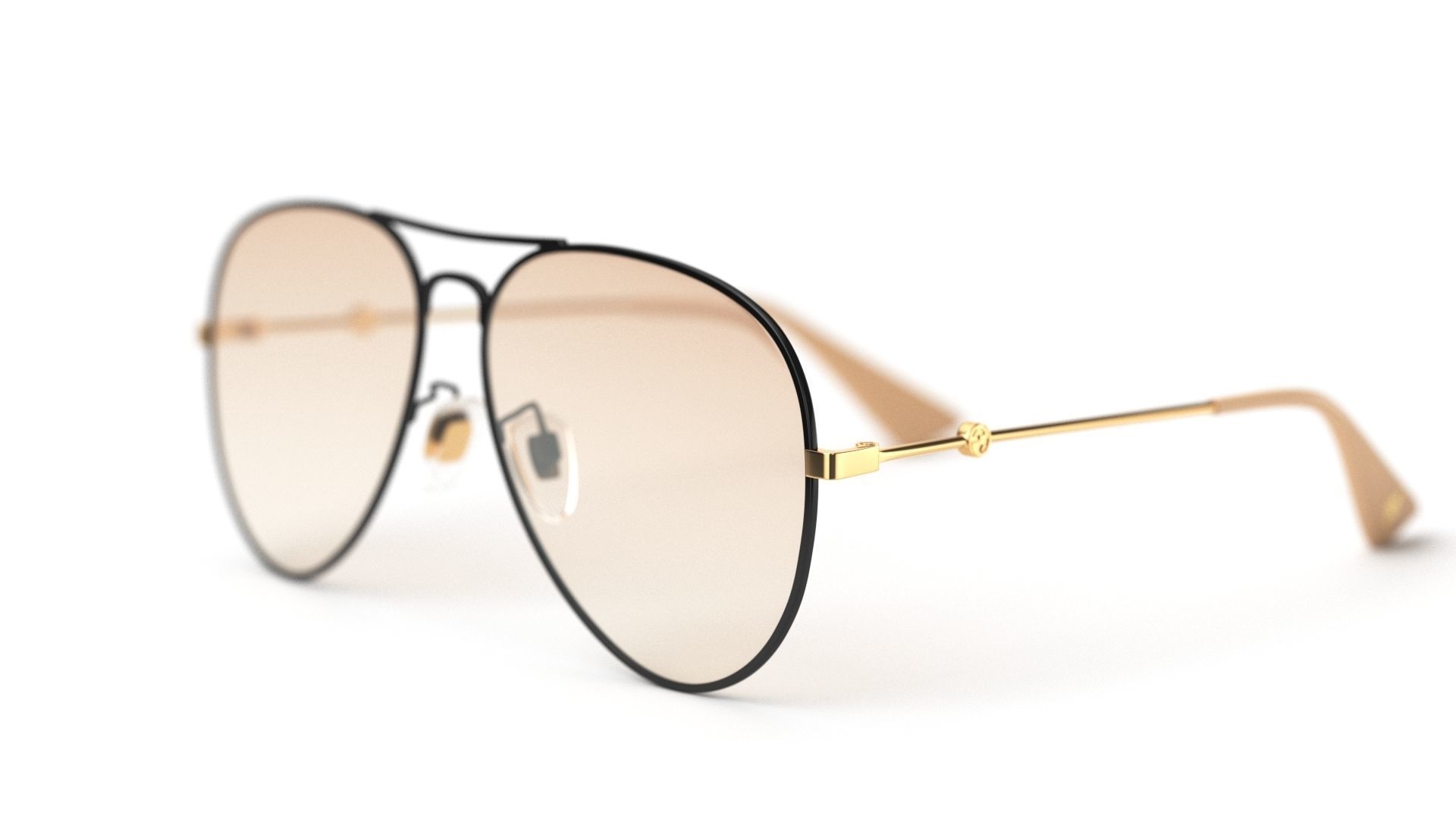 Aviator Sunglasses 3D model_12