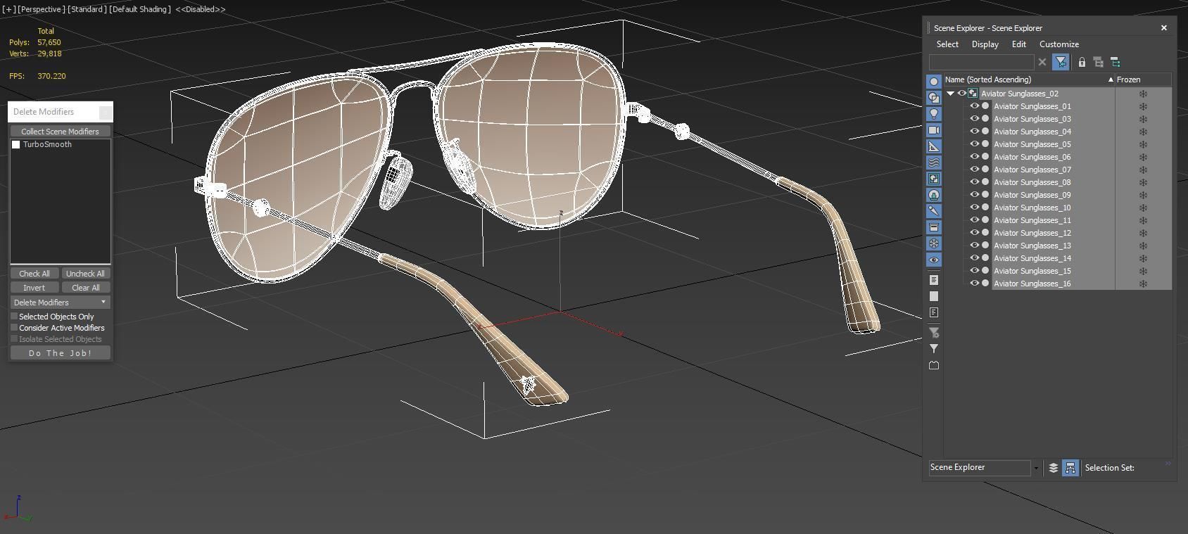 Aviator Sunglasses 3D model_4