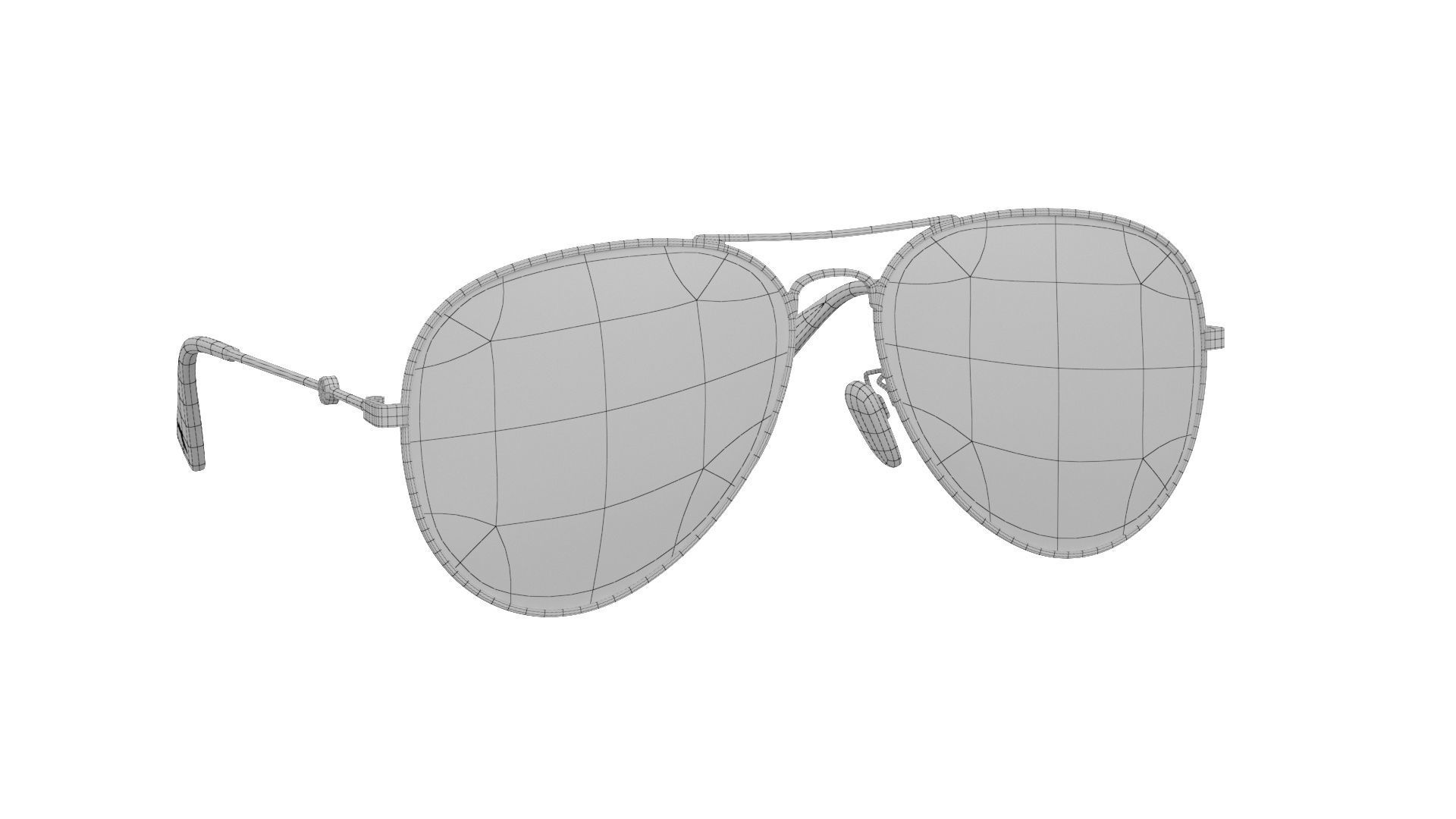 Aviator Sunglasses 3D model_2