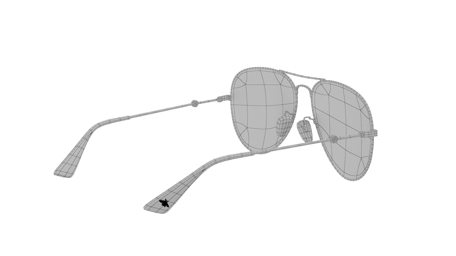 Aviator Sunglasses 3D model_8