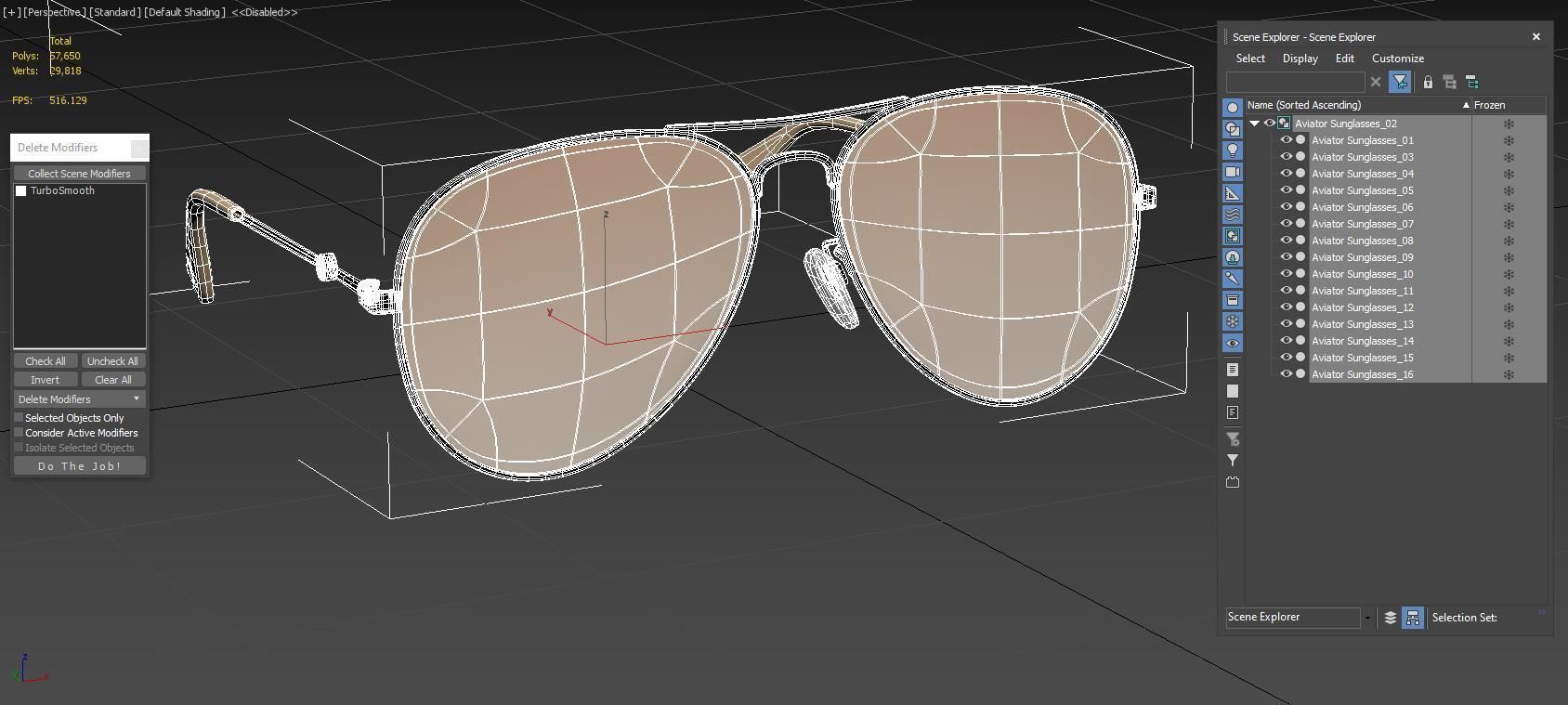 Aviator Sunglasses 3D model_3