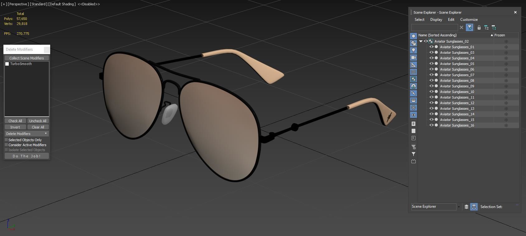 Aviator Sunglasses 3D model_5