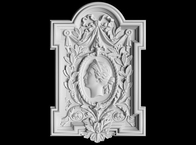 DECORATIVE MODEL ornate carved wall panel Low-poly 3D model