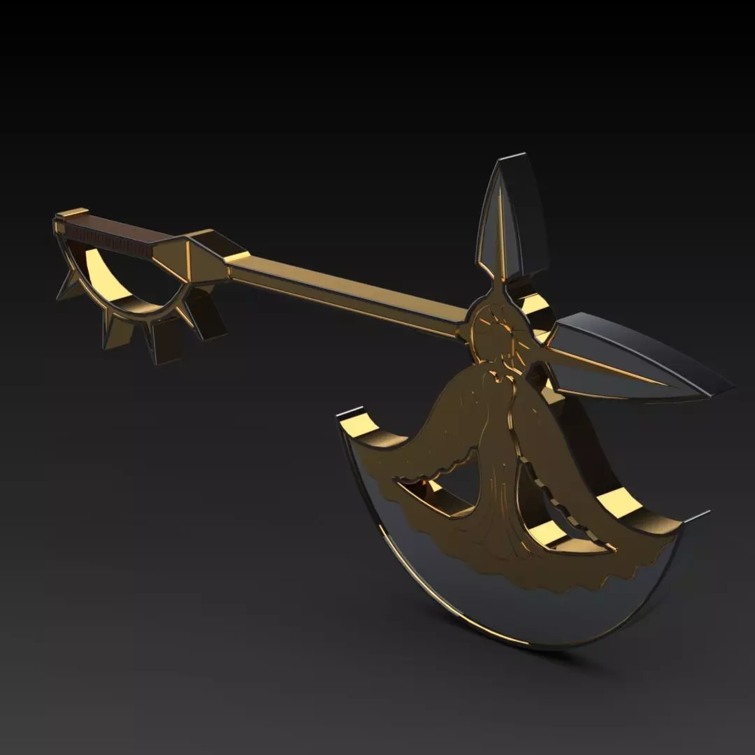 Escanors Divine Axe Rhitta keychain 3D print model