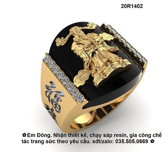 God of wealth ring 3D print model