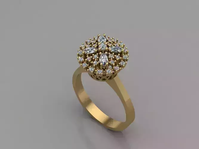 GC GOLD T130- Diamond solitarie gold ring 
