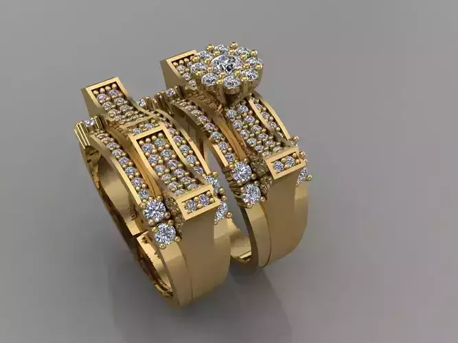 GC GOLD T132- Diamond solitarie gold ring 