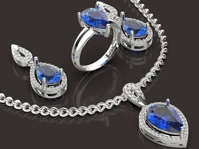 Jewelry Set Silver Gold  Print 3D print model