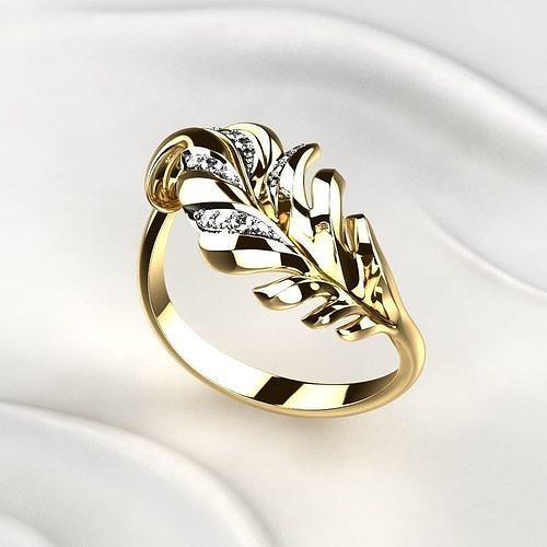 Gold Leaf Ring 3D print model