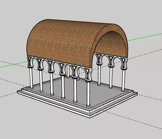 Moorish arched corridor 3D model_0