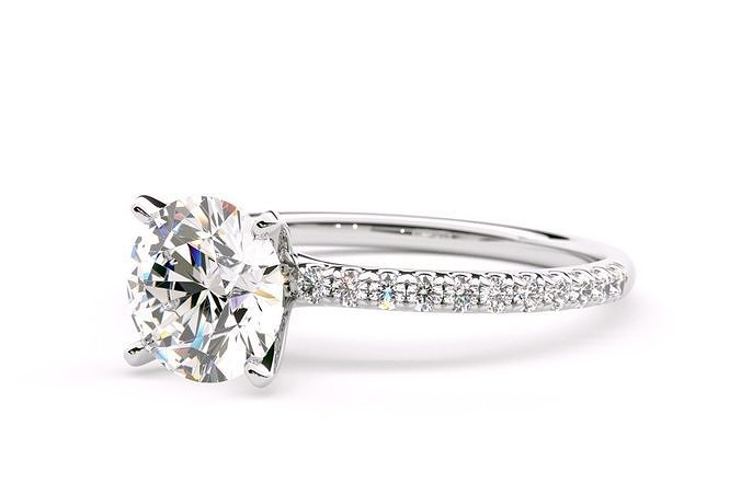 Riviera Pave Diamond Engagement Ring 3D print model