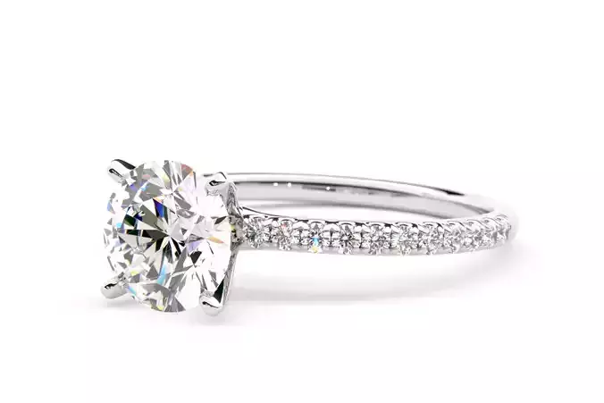 Riviera Pave Diamond Engagement Ring