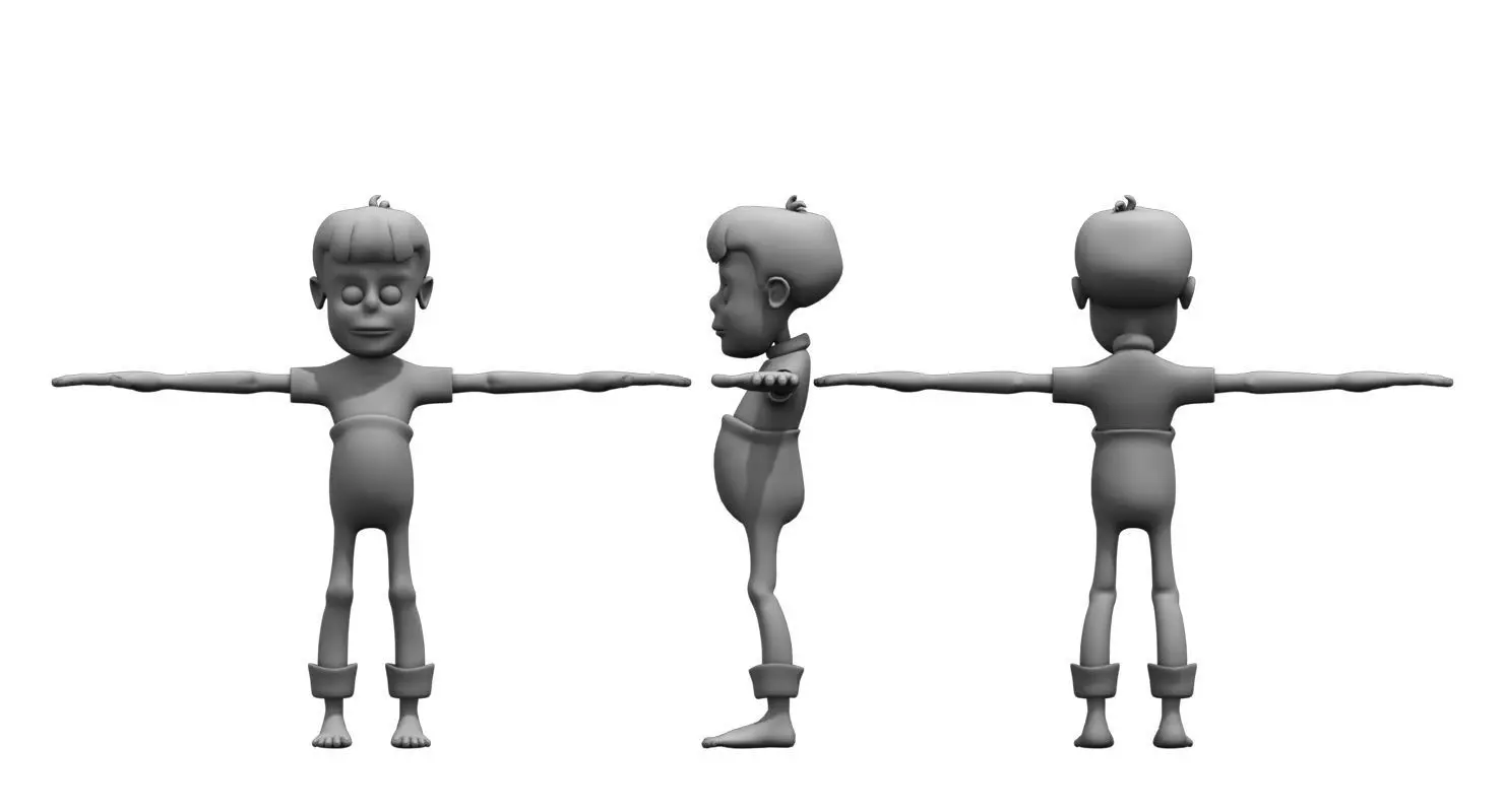 fisher boy cartoon 3d model 3D model