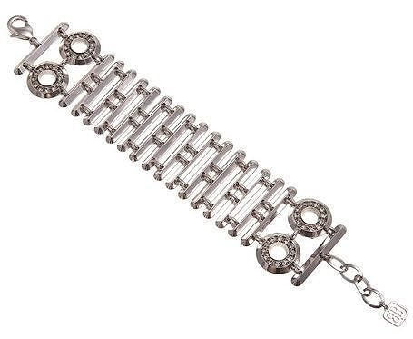 bracelete silver bracelet with diamonds and rhinestones 3D print model