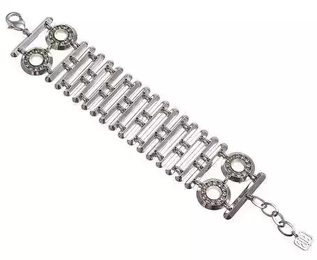 bracelete silver bracelet with diamonds and rhinestones