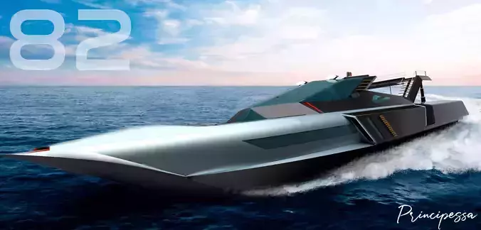 Yacht Boat concept  Principessa  3D model