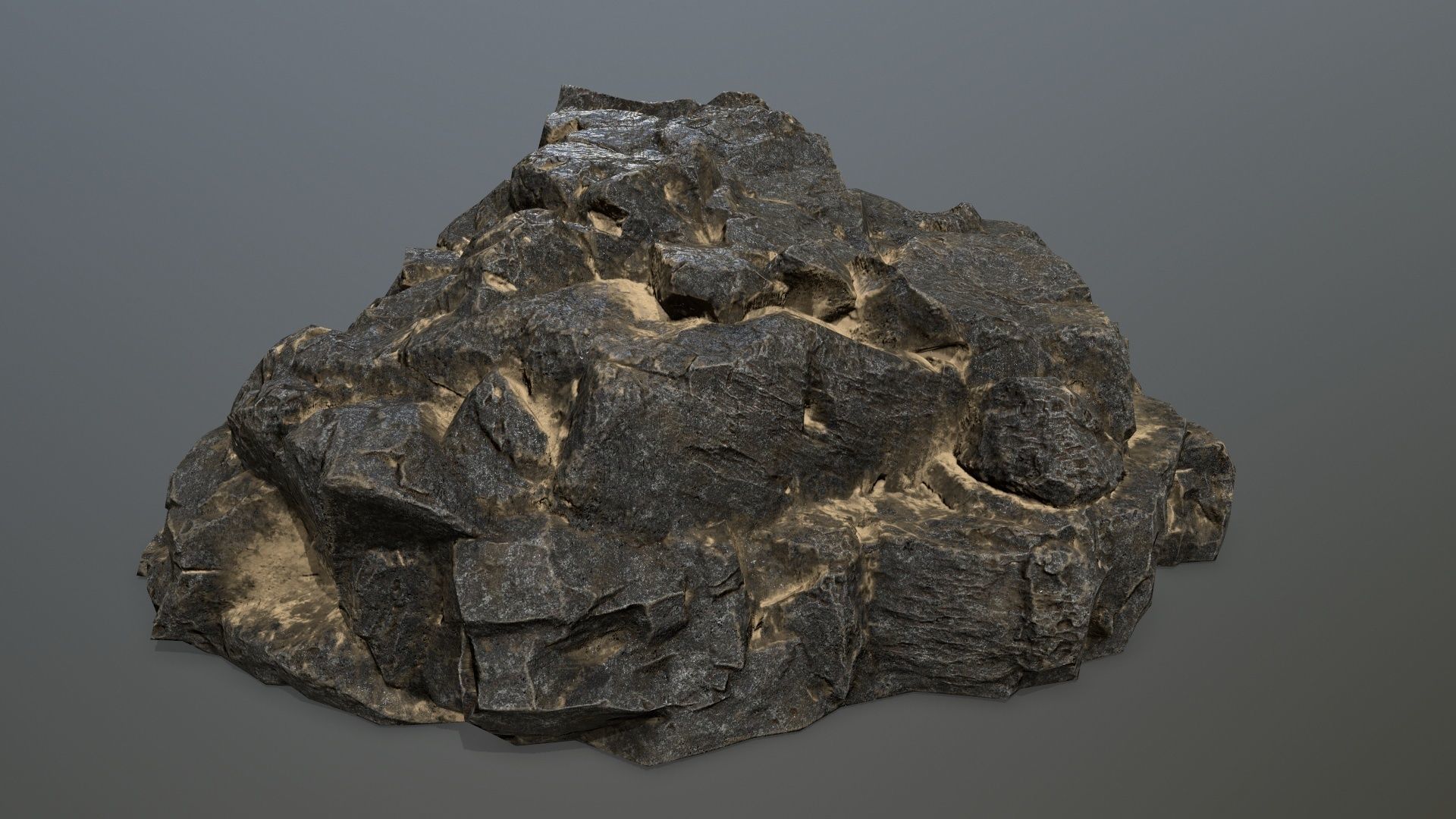 desert rocks Low-poly 3D model_10