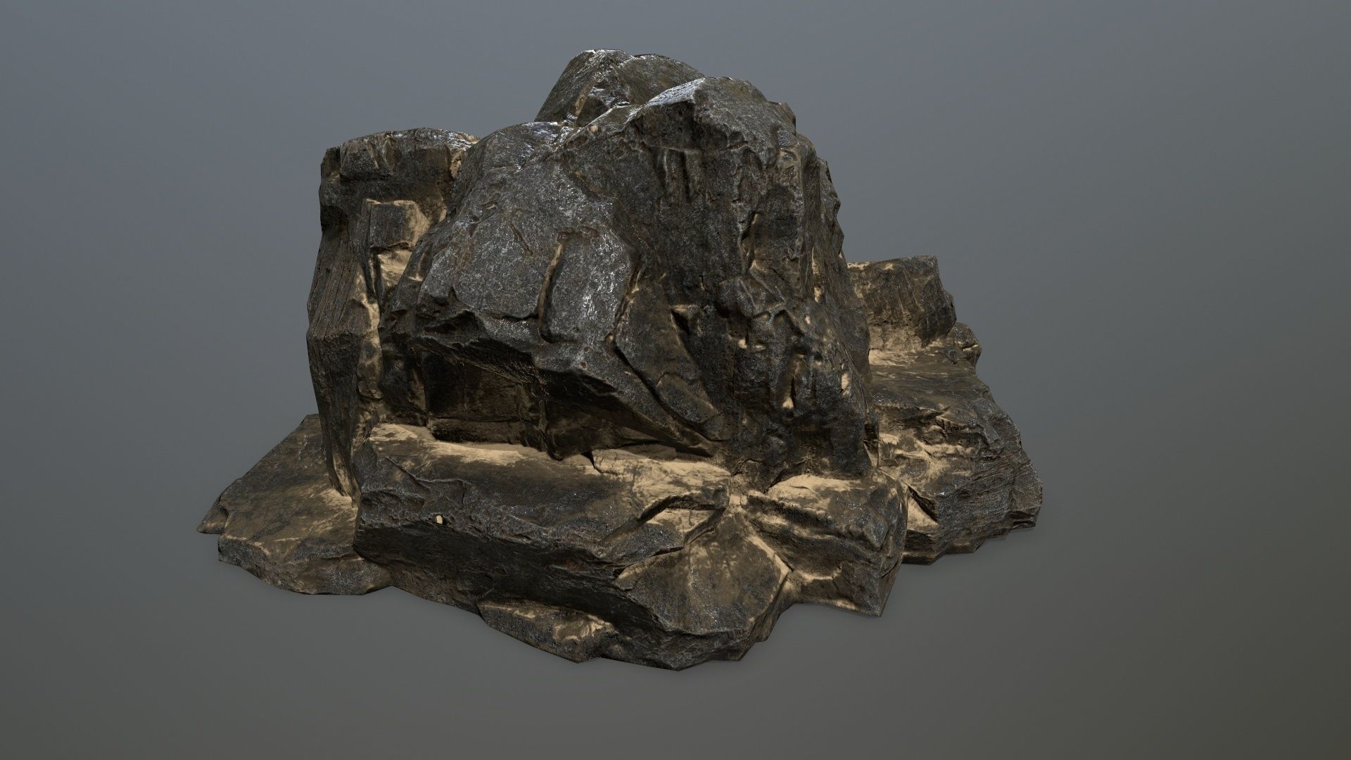 desert rocks Low-poly 3D model_3