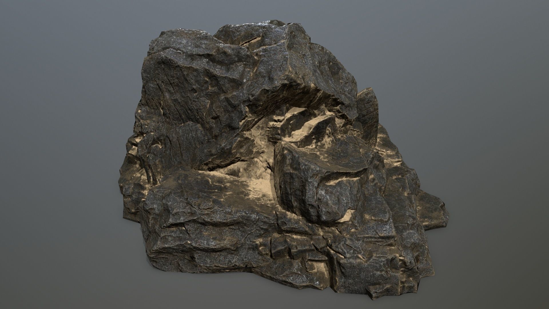 desert rocks Low-poly 3D model_2