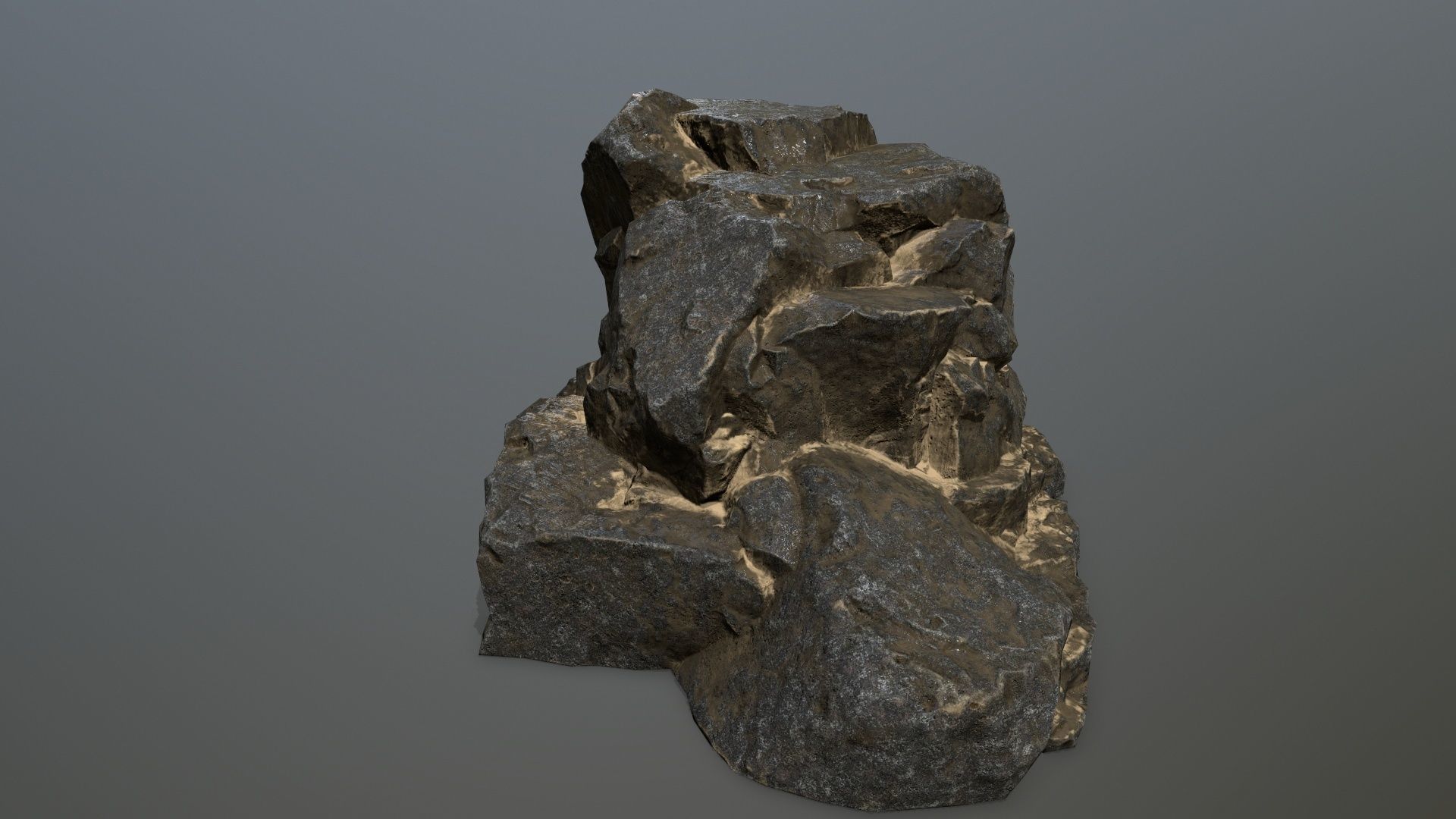 desert rocks Low-poly 3D model_18